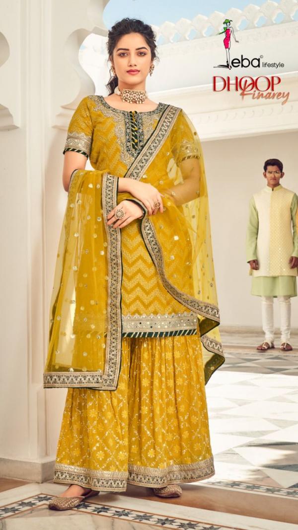 Eba Dhoop Kinarey Designer Wedding Wear Georgette Salwar